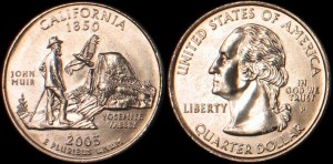 USA, 25 Cents 2005 P, KM 370, California, stan I