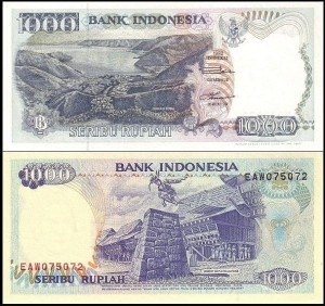 INDONEZJA, 1000 RUPIAH 1992 Pick 129a